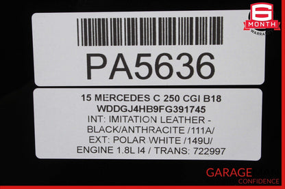 10-17 Mercedes E550 C250 E400 Coupe Center Middle Panoramic Pano Roof Glass