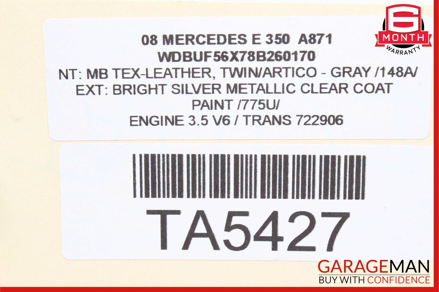 03-09 Mercedes W211 E350 E63 AMG Front Right Side Exterior Door Handle Silver
