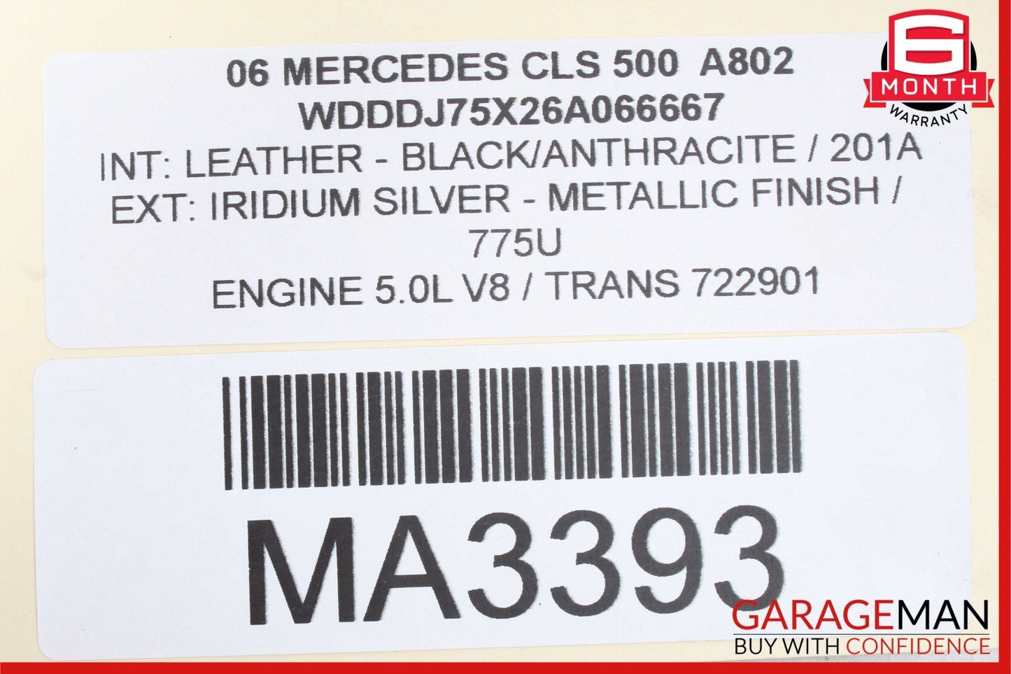 06-09 Mercedes W219 CLS500 CLS550 CLS63 AMG Dome Light Lamp Grey OEM