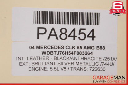 03-05 Mercedes W209 CLK55 AMG Right Rocker Molding Side Skirt Panel Silver