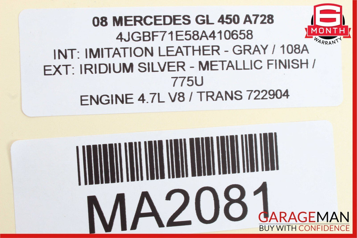 06-12 Mercedes X164 GL450 R550 Rear Left / Right Side Quarter Glass Window Motor