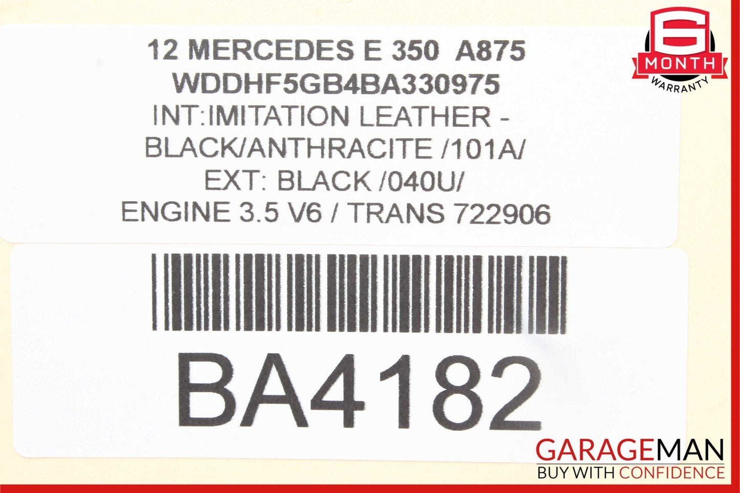 08-16 Mercedes E350 E400 C250 GLK350 Rear Left Door Window Regulator Motor Unit