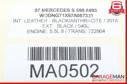 07-13 Mercedes W221 S550 S600 Rear Right Passenger Exterior Door Handle Black