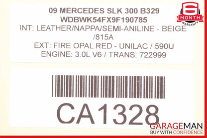 05-11 Mercedes R171 SLK350 SLK280 Overhead Reading Dome Light Lamp Black