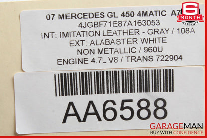 06-13 Mercedes X164 GL450 R320 Front Right Side Door Control Module Unit OEM