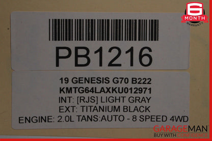 19-21 Genesis G70 2.0L AT AWD Rear Driveshaft Drive Shaft Assembly OEM