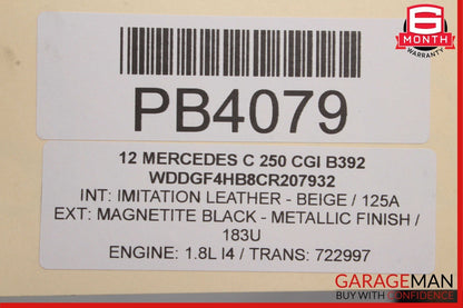 08-14 Mercedes W204 C300 C350 Front Left Side Wing Fender Magnetite Black