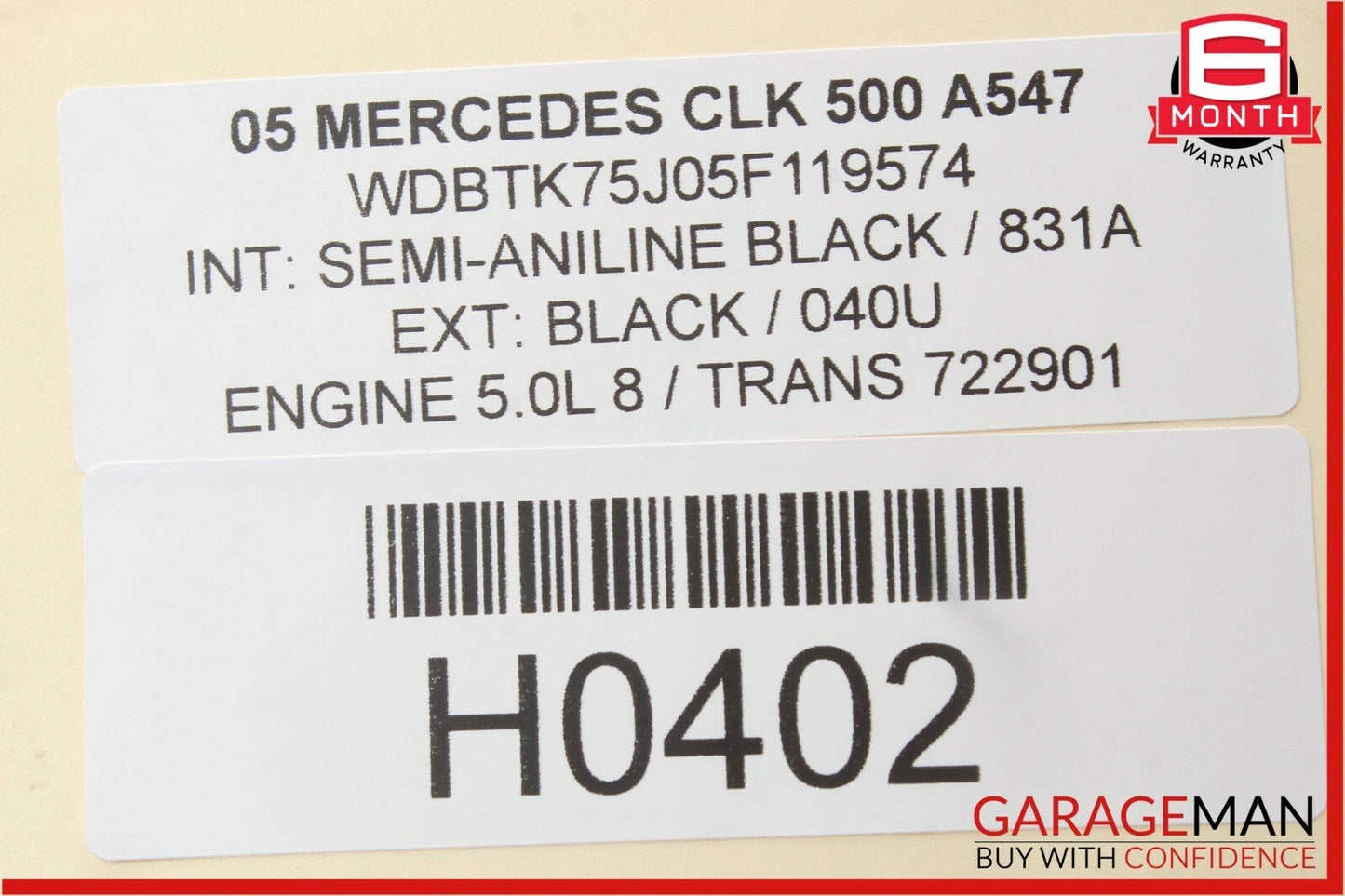 01-09 Mercedes C230 CLK500 Top Upper Rear View Mirror Auto Dimming Gray