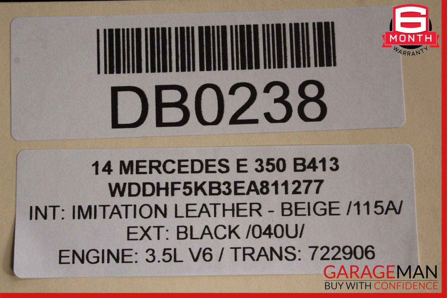 10-16 Mercedes W212 E350 E550 Front Right Side Top Upper Seat Cushion Beige OEM