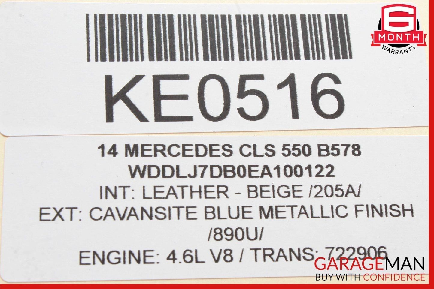 10-16 Mercedes CLS550 E350 E550 Front Interior Rear View Mirror Assembly Beige
