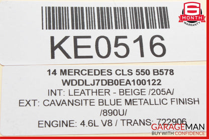 10-16 Mercedes CLS550 E350 E550 Front Interior Rear View Mirror Assembly Beige