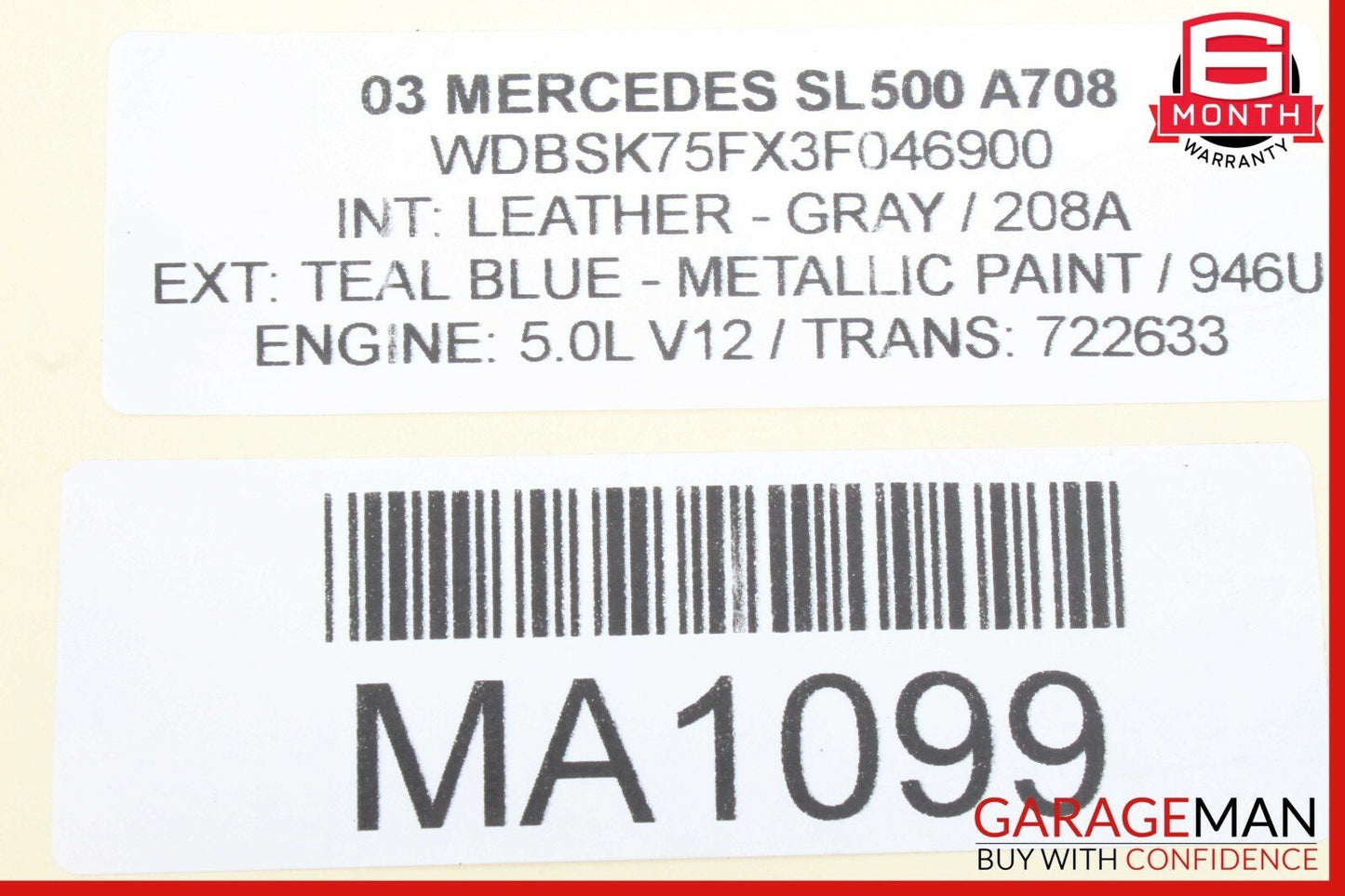 03-06 Mercedes R230 SL500 SL55 AMG Keyless Go Entry Control Module OEM