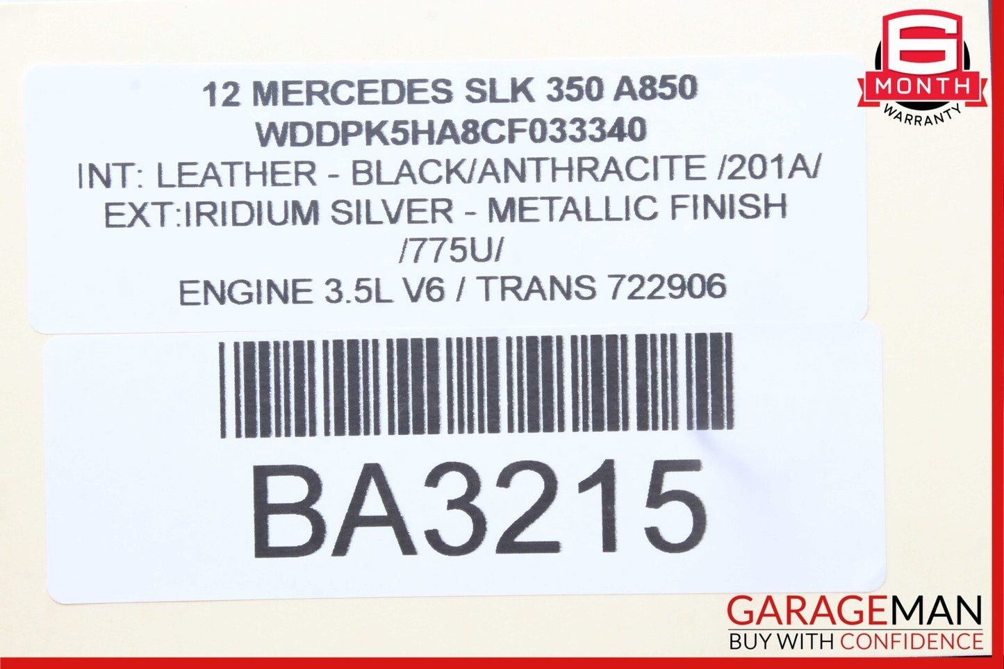 12-20 Mercedes R172 SLK350 Front Right Side Door Window Regulator Motor Unit
