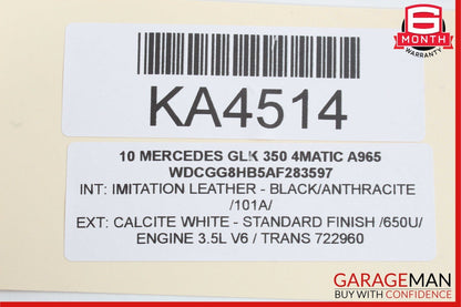 08-12 Mercedes X204 GLK350 C280 C300 Driving Steering Wheel Black OEM