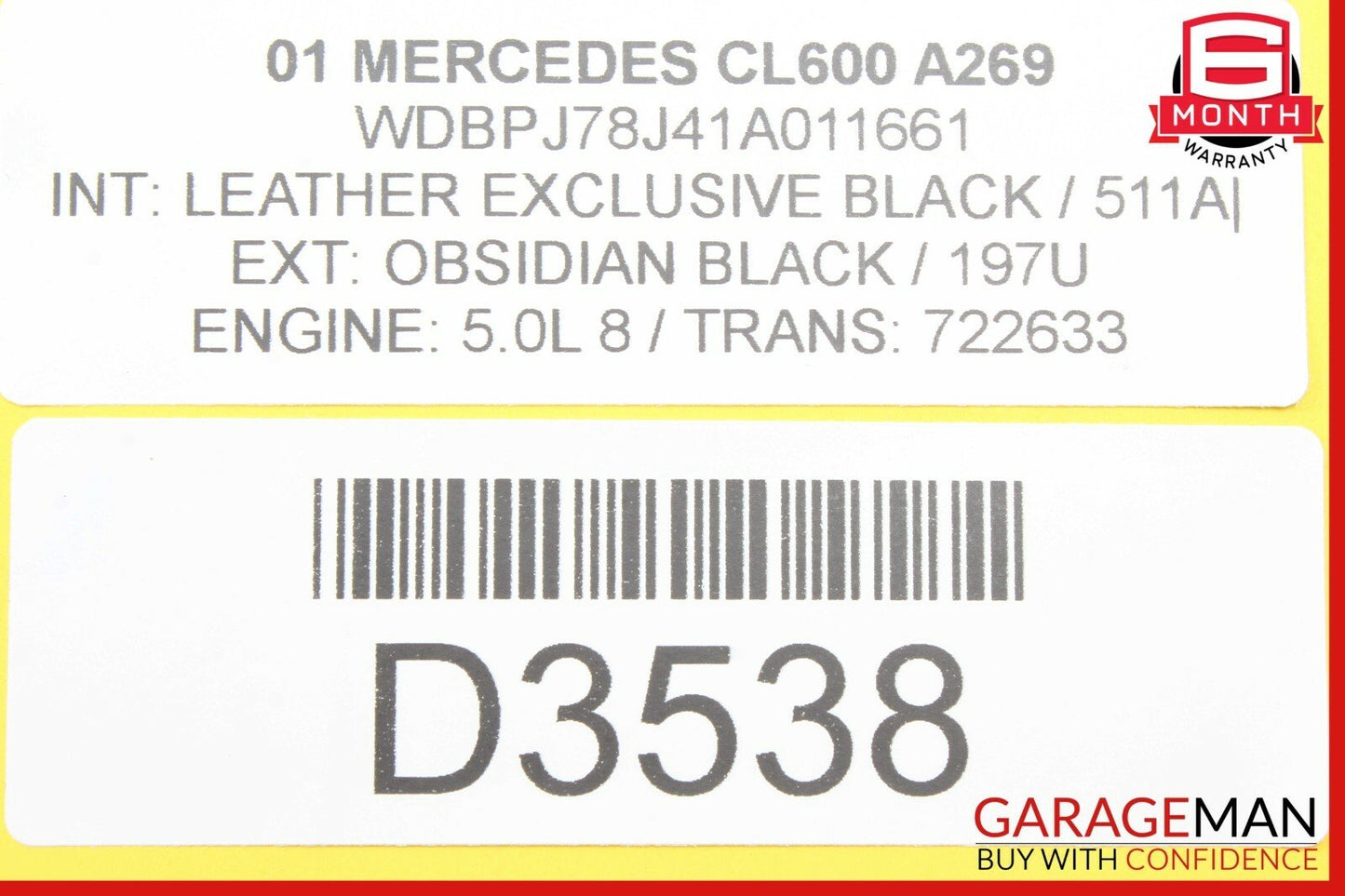 00-06 Mercedes W215 CL500 CL600 Front Left Driver Side Seat Recliner Motor OEM