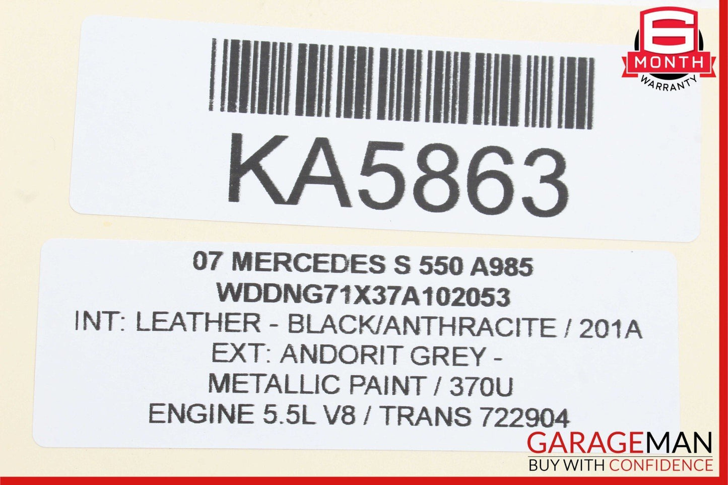 07-14 Mercedes W221 S550 S63 AMG Trunk Lid Pull Down Hydraulic Cylinder OEM