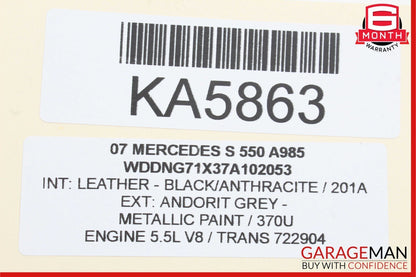 07-14 Mercedes W221 S550 S63 AMG Trunk Lid Pull Down Hydraulic Cylinder OEM