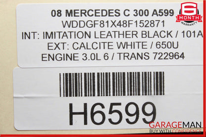 08-11 Mercedes W204 C300 Front Right Door Lock Latch Actuator w/ Handle White