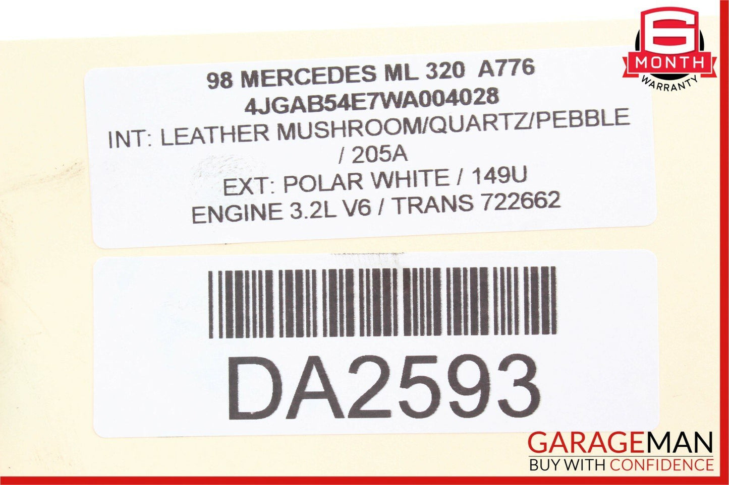98-05 Mercedes W163 ML320 ML55 AMG Front Right Side Axle CV Half Shaft OEM