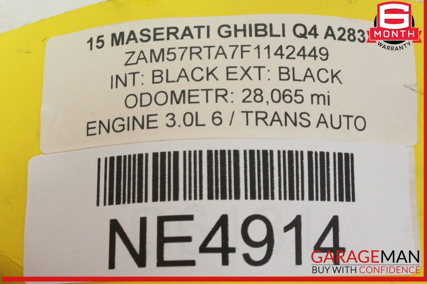 14-20 Maserati Ghibli Right Passenger Side Upper C-Pillar Trim Cover Panel OEM