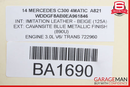 08-14 Mercedes W204 C300 Rear Left Driver Side Door Window Regulator Motor OEM