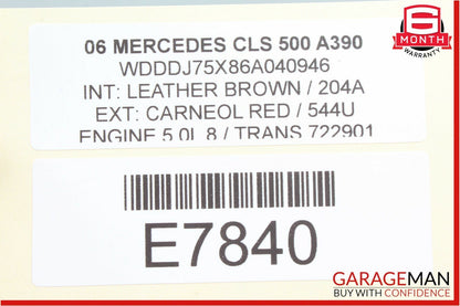 06-11 Mercedes W219 CLS500 Rear Left Side Quarter Window Glass Panel Assembly