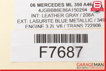 06-09 Mercedes ML350 GL450 R350 Front Left Seat Belt Seatbelt Retractor Grey OEM