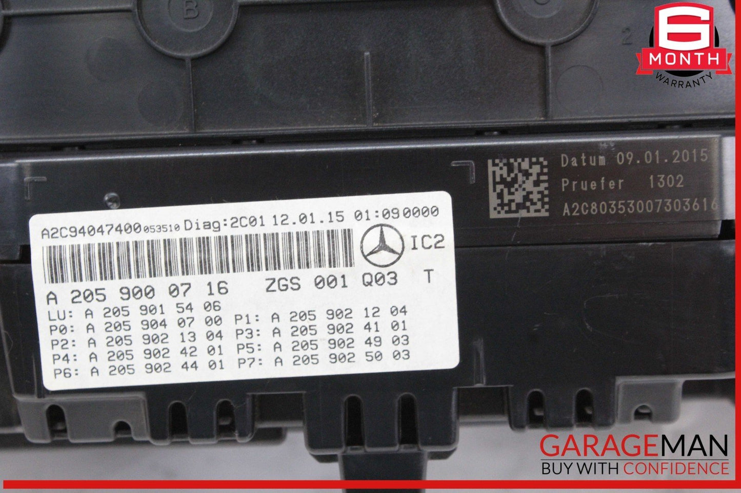 15-18 Mercedes W205 C300 Speedometer Instrument Cluster Gauge 2059000716 OEM