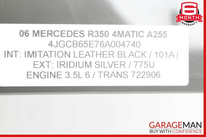 06-09 Mercedes W251 R350 Rear Right Passenger Side Quarter Window Glass OEM