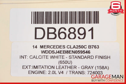 14-18 Mercedes W117 CLA250 Rear Right Interior Door Trim Panel Cover Assy Gray