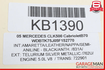 03-09 Mercedes W209 CLK350 Front Left Side Exterior Door Handle Tellurium Silver