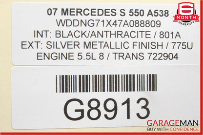 07-13 Mercedes W221 S550 Front Right Side Keyless Go Exterior Door Handle Silver
