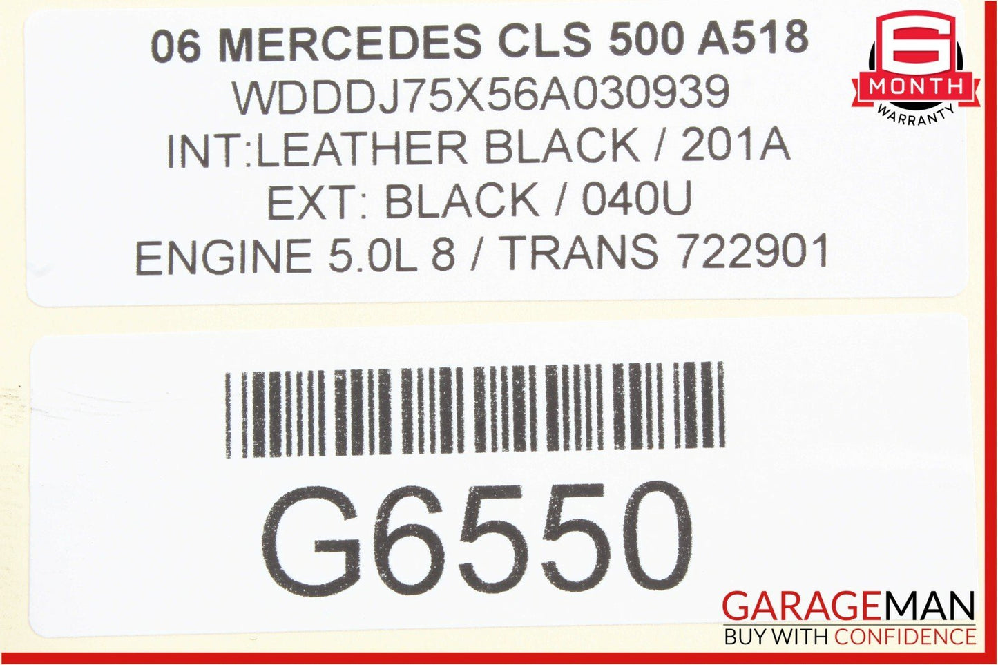 06-11 Mercedes W219 CLS500 Rear Right Side Door Window Regulator Motor Assembly