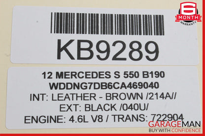 07-13 Mercedes W221 S550 S350 Center Dash Heater Switch Control Panel Assembly