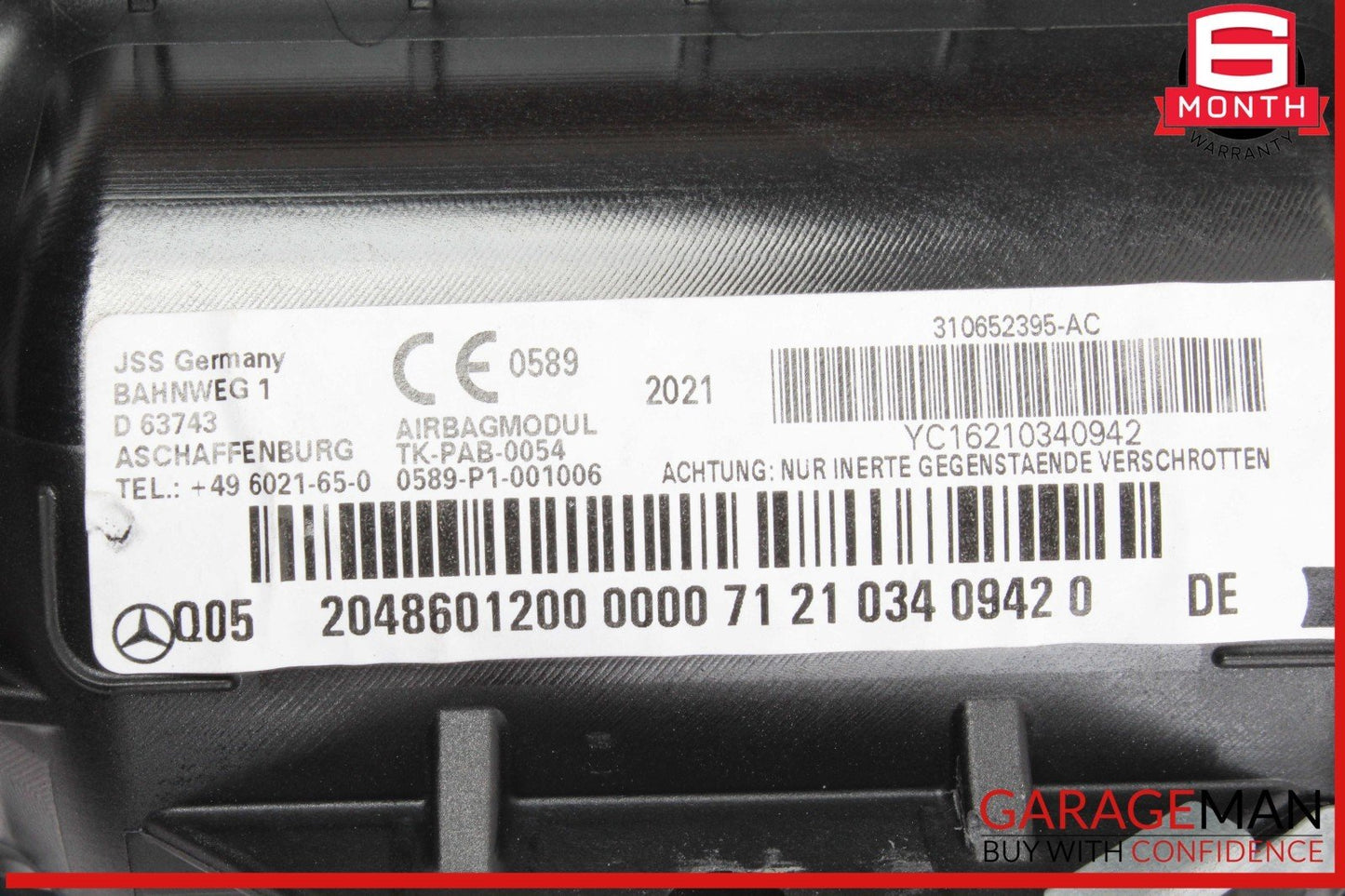 08-15 Mercedes W204 C300 C250 Front Right Passenger Side Dash Airbag Air Bag OEM