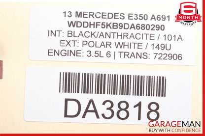 10-16 Mercedes W212 E350 E400 Front Right Top Upper Seat Cushion Black OEM