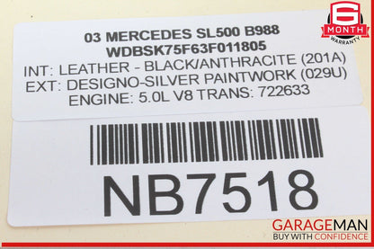 03-08 Mercedes R230 SL500 SL600 Front Left Side Door Rear View Mirror OEM