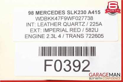 97-04 Mercedes R170 SLK230 SLK320 Rear Right & Left Side Door Sound Speakers Set