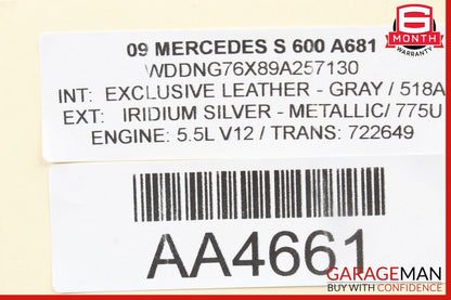 07-14 Mercedes W216 CL550 S550 Trunk Release Remote Open Close Module Unit OEM