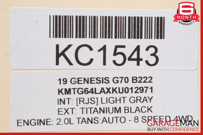 19-21 Genesis G70 Body Comfort Control Unit 116RAI-003139 OEM
