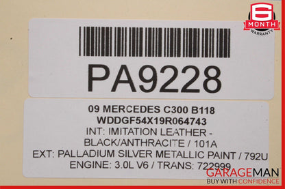 08-14 Mercedes W204 C250 AMG Sport Sedan Right Side Rocker Skirt Panel Silver