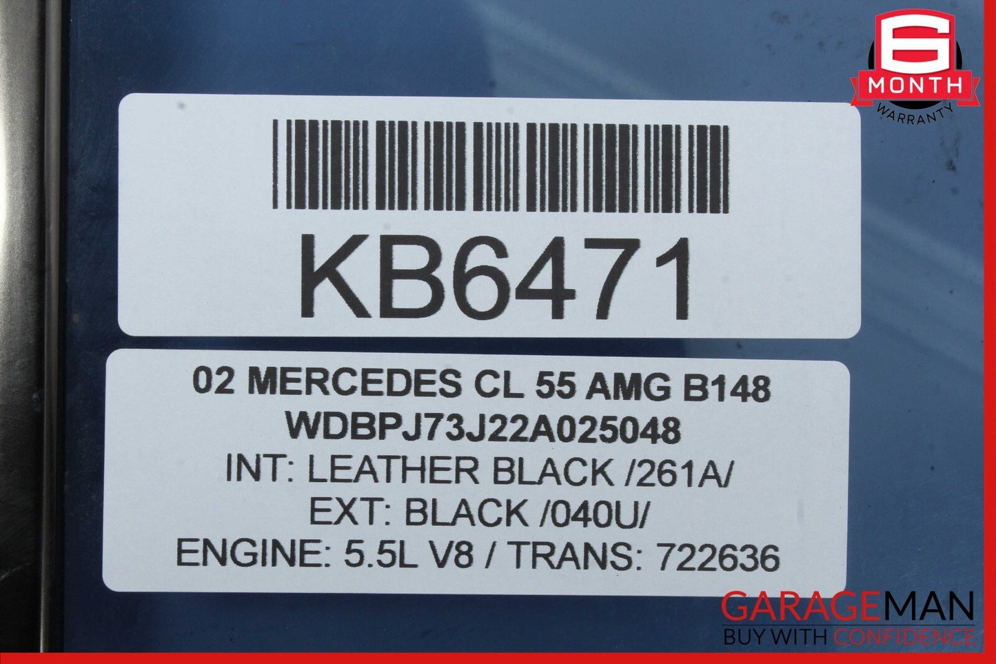 00-06 Mercedes W215 CL55 AMG Rear Right Passenger Side Quarter Window Auto Glass