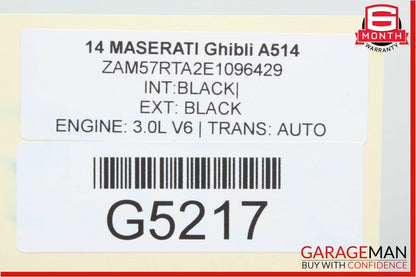 14-17 Maserati Ghibli Rear Bumper Reinforcement Impact Crash Bar Rebar