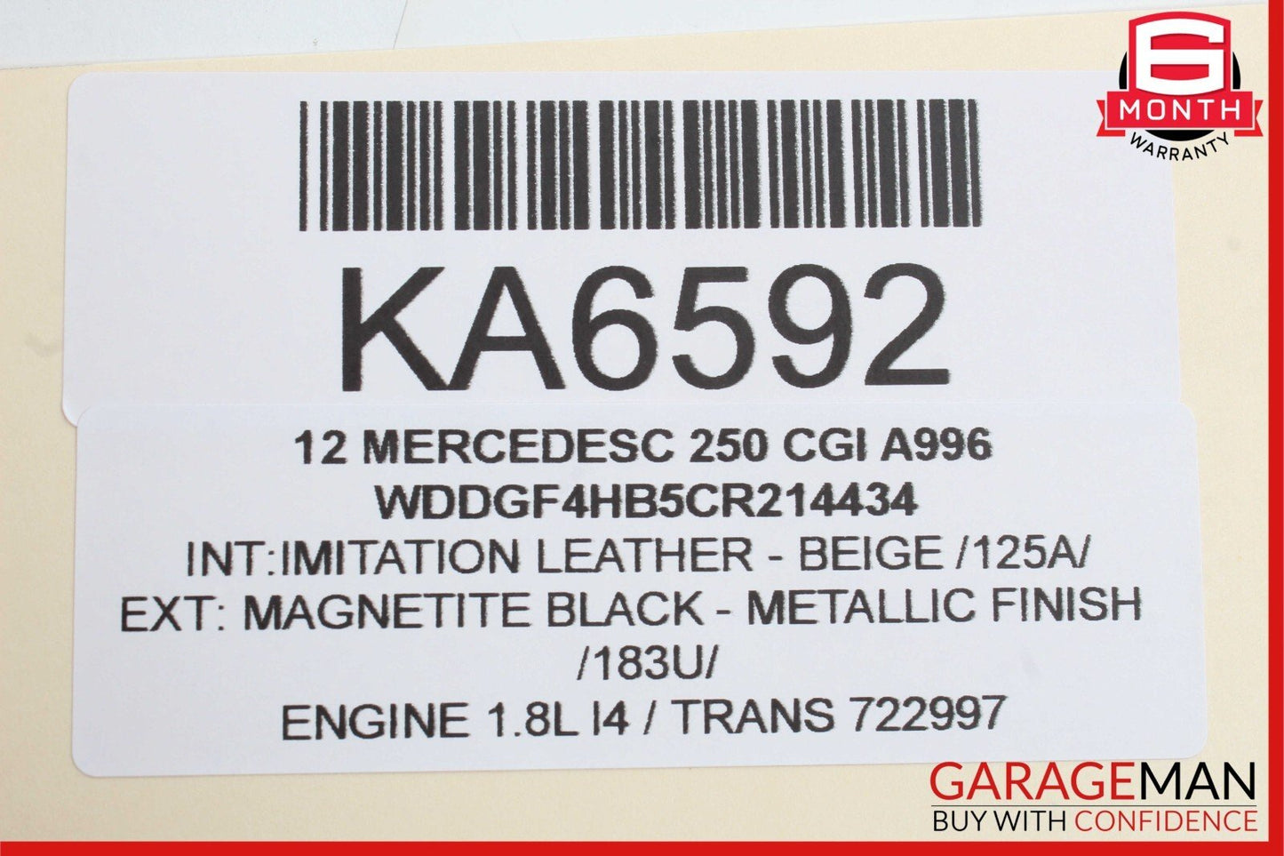 12-14 Mercedes W204 C250 Rear Left Side Exterior Door Handle Magnetite Black