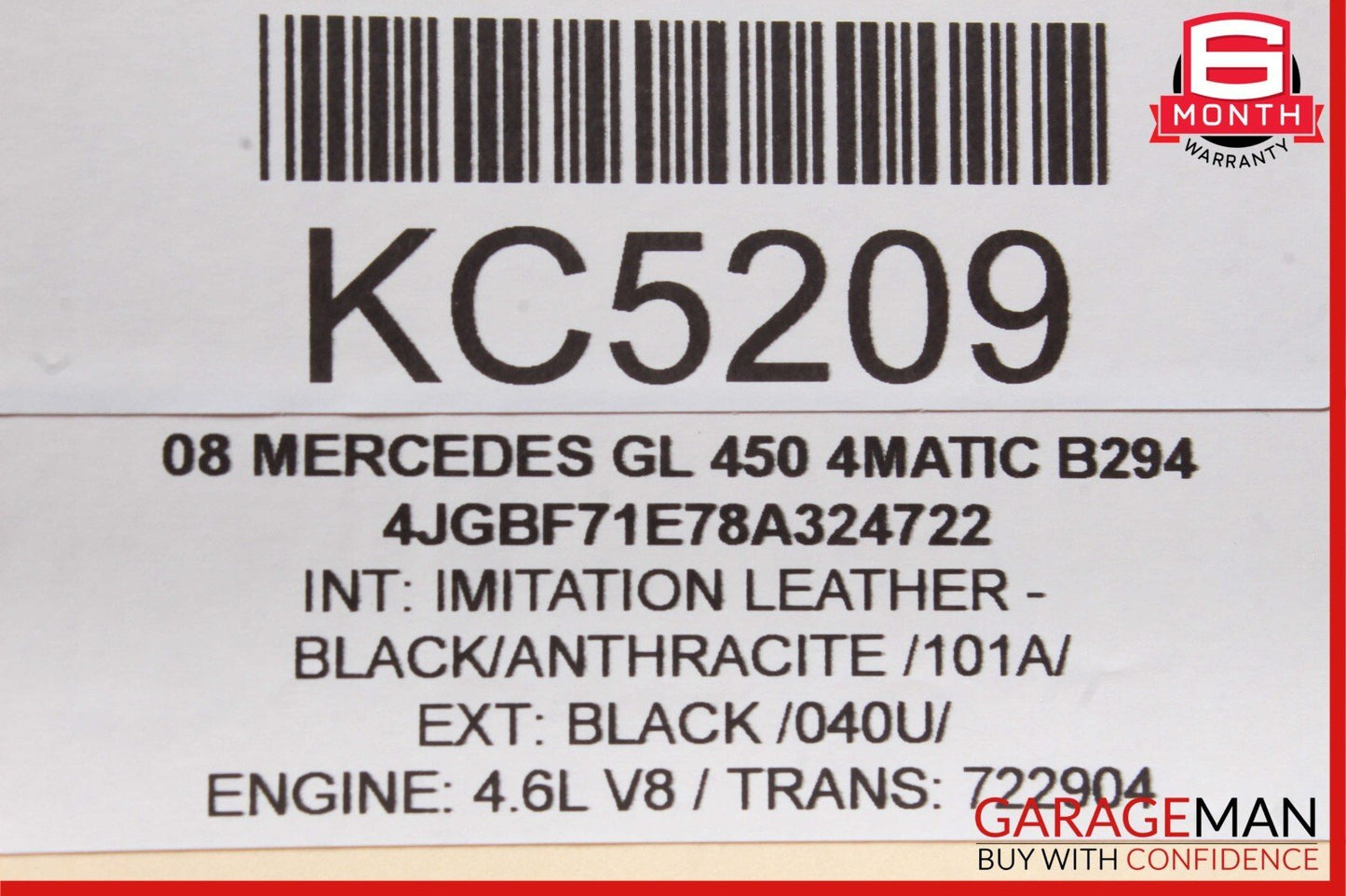 06-12 Mercedes X164 GL450 Front Right Seat Belt Seatbelt Retractor Black OEM