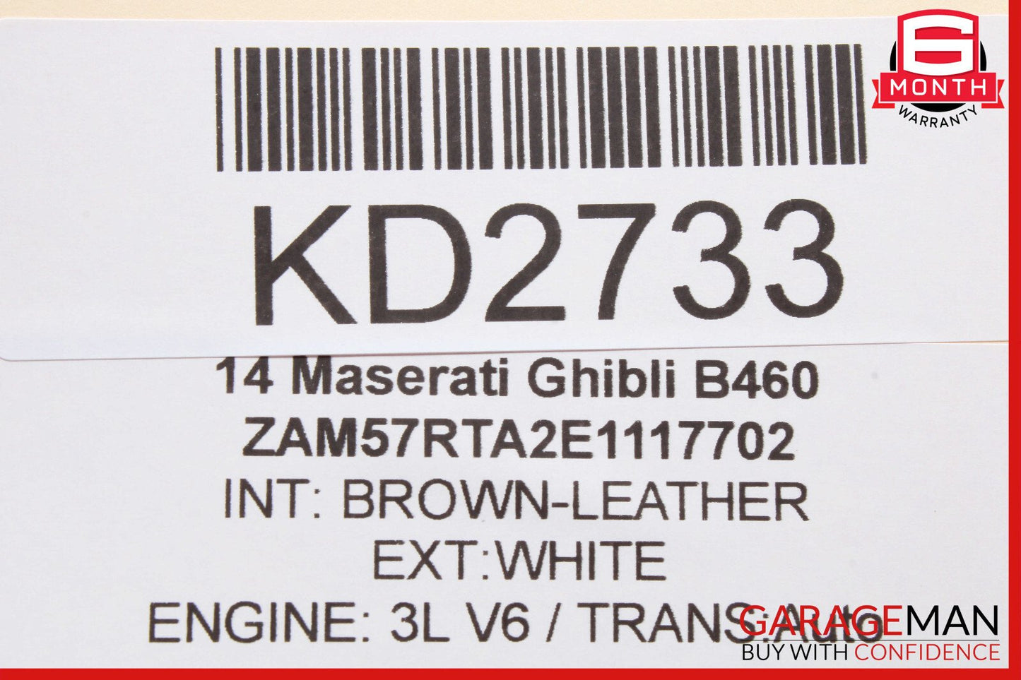 14-17 Maserati Ghibli Rear Overhead Dome Light Reading Lamp Module Black OEM
