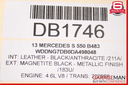 10-13 Mercedes W221 S550 S400 Front Left Top Upper Seat Cushion Black OEM