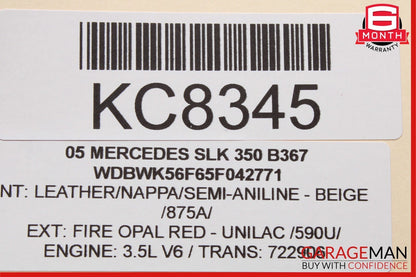 05-11 Mercedes R171 SLK350 Front Left Driver Side Exterior Door Handle Red OEM