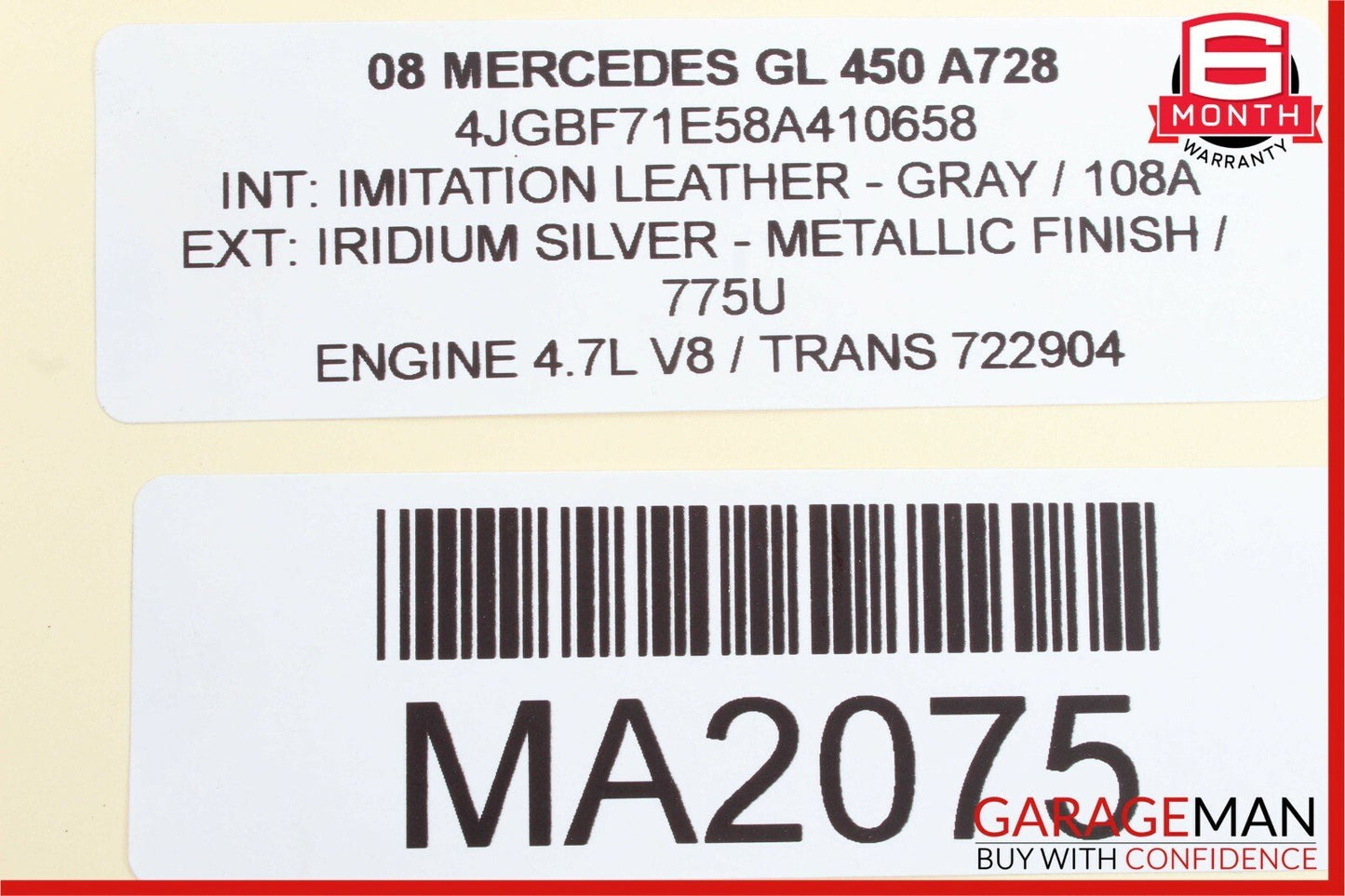 07-12 Mercedes X164 GL450 GL350 Trunk Lid Tailgate Hatch Handle 1647400993 OEM