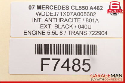 07-10 Mercedes W216 CL550 Front Left Side Seat Belt Seatbelt Retractor Black OEM